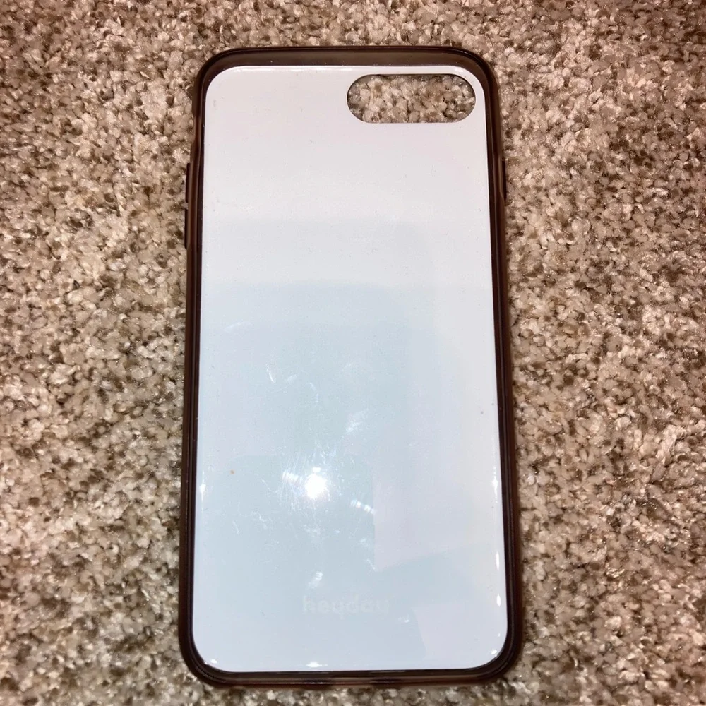 Apple iPhone 8 Plus heyday target white grey faux marble hard shell case cover